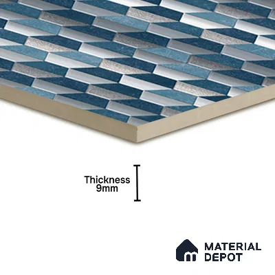 Geometric Wall & Floor Tile TL 07237 D Alpi 8002 GLM (Silver) 1 ft x 1 ft Ceramic Matte Finish - 9 mm  | 2 mm Spacer is Mandatory | Please Expect a Slight Variation of Pattern (Sample)
